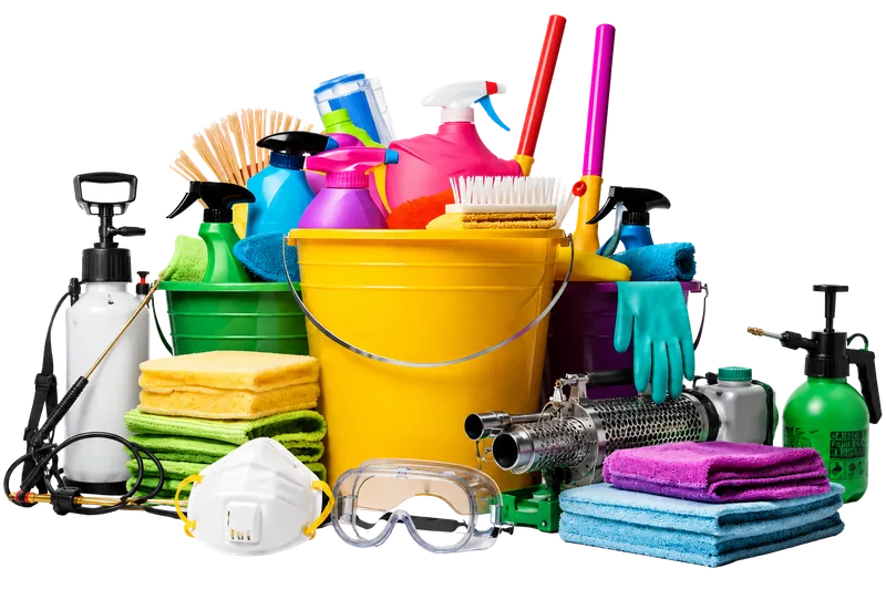 Professional cleaning crew background